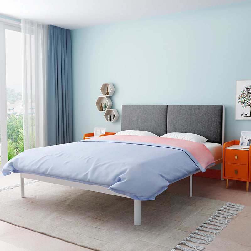 Legno di pino da letto in metallo 78,74 "L tela del letto moderno letto in grigio