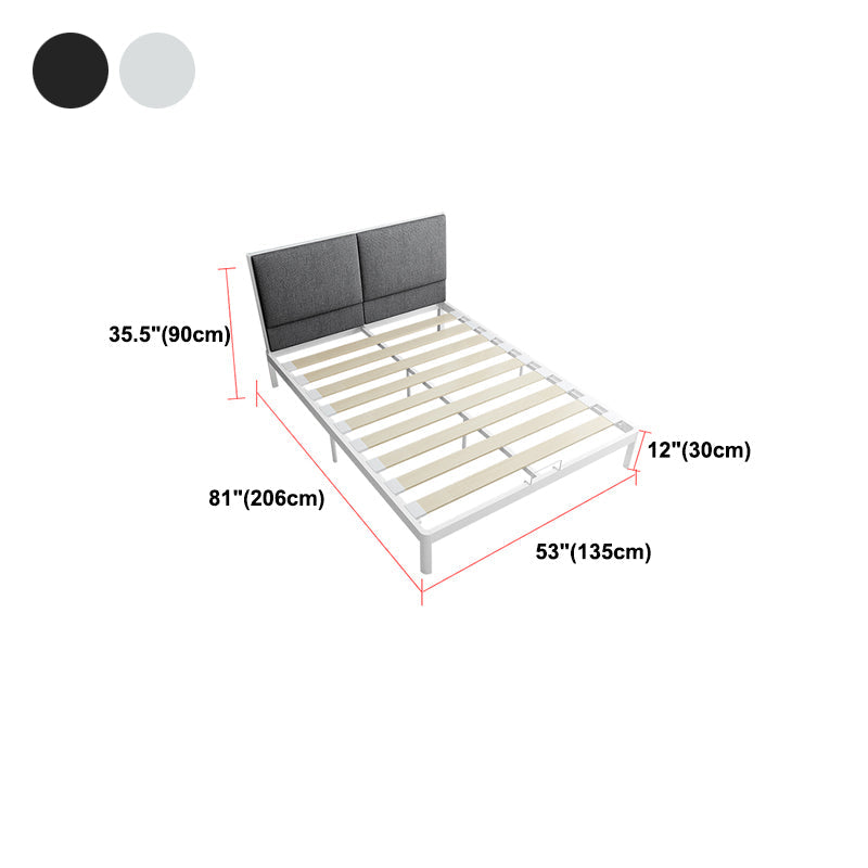Legno di pino da letto in metallo 78,74 "L tela del letto moderno letto in grigio