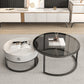 Rahmen-Basis-Design, runder Glas-/Kunsttisch, Couchtisch mit Metallbasis
