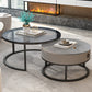 Rahmen-Basis-Design, runder Glas-/Kunsttisch, Couchtisch mit Metallbasis