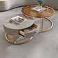 Rahmen-Basis-Design, runder Glas-/Kunsttisch, Couchtisch mit Metallbasis