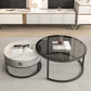 Rahmen-Basis-Design, runder Glas-/Kunsttisch, Couchtisch mit Metallbasis
