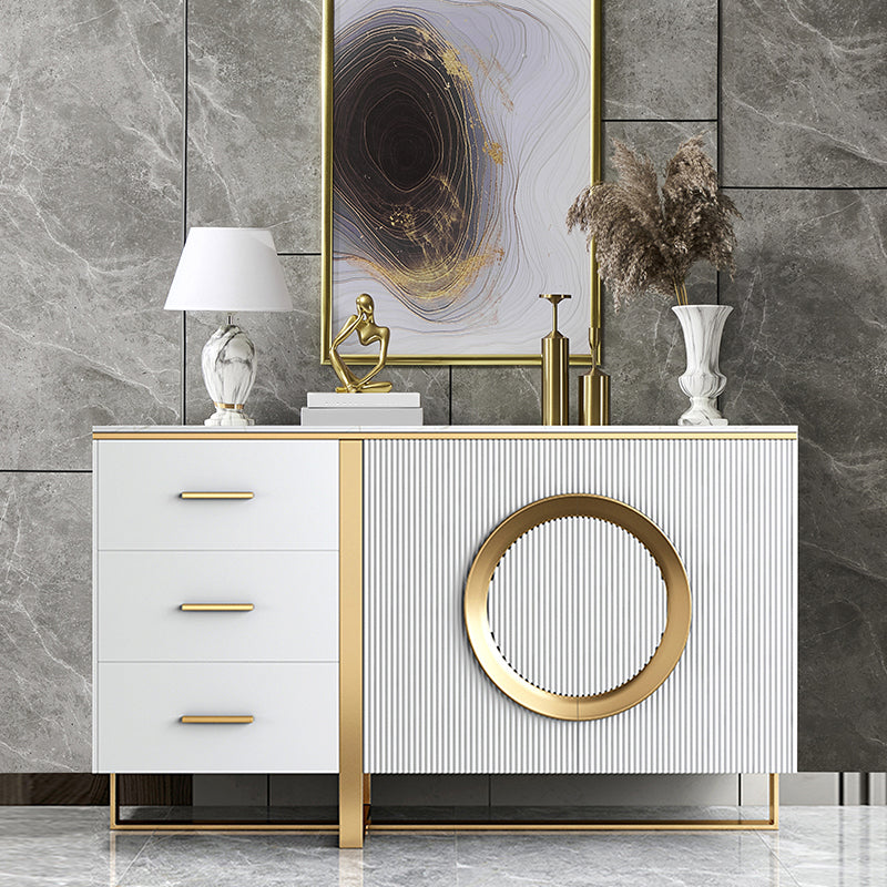 35.43 "H PARABLE PARABLE SERVER DE COMINACIÓN Glam con 3 cajones para la cocina de la sala de estar