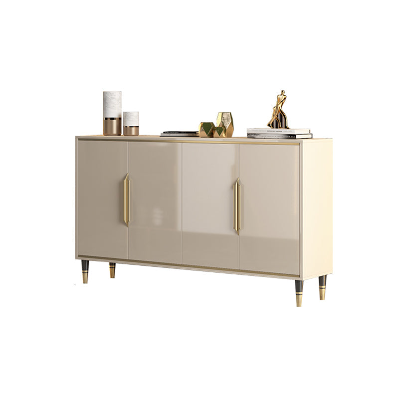 Scheda laterale in stile glam legno/pietra superiore con porta per uso domestico