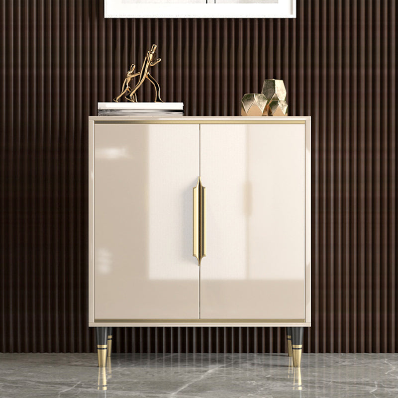 Scheda laterale in stile glam legno/pietra superiore con porta per uso domestico