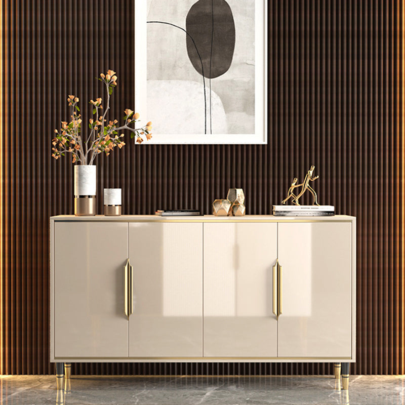 Scheda laterale in stile glam legno/pietra superiore con porta per uso domestico