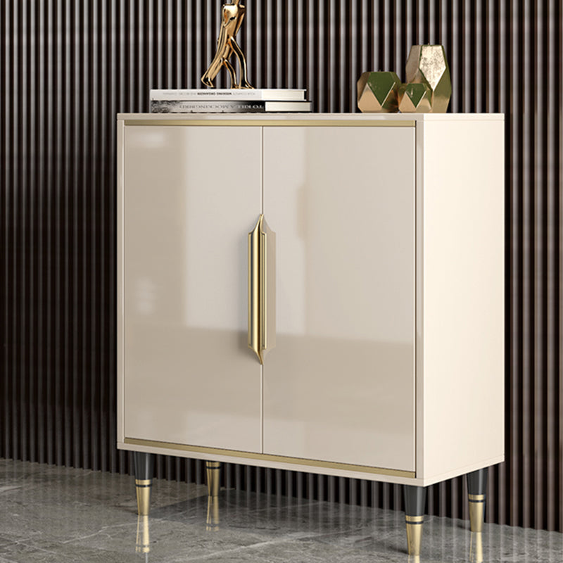 Scheda laterale in stile glam legno/pietra superiore con porta per uso domestico
