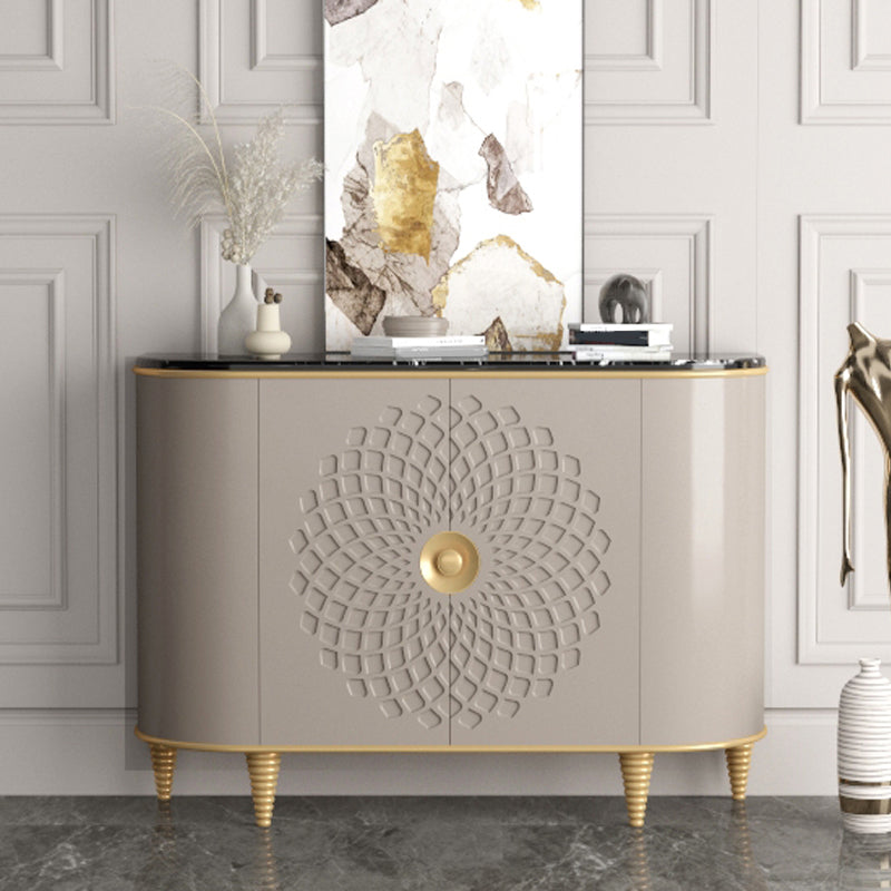 Stone Countertop Dining Server Glam Manufactured Wood Server 59"L x 16"W x 35"H Grey Clearhalo 'buffet_sideboard' 'Buffets & Sideboards' 'furn' 'furn_buffet_sideboard' 'Furniture' 'Kitchen & Dining Furniture' 5418729