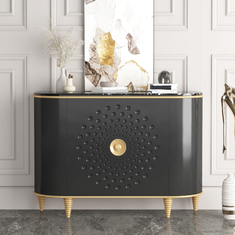 Stone Countertop Dining Server Glam Manufactured Wood Server 31"L x 13"W x 35"H Black Clearhalo 'buffet_sideboard' 'Buffets & Sideboards' 'furn' 'furn_buffet_sideboard' 'Furniture' 'Kitchen & Dining Furniture' 5418734