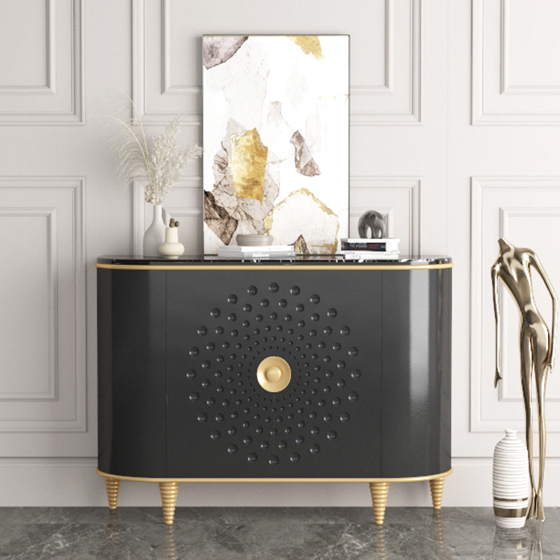 Stone Countertop Dining Server Glam Manufactured Wood Server Clearhalo 'buffet_sideboard' 'Buffets & Sideboards' 'furn' 'furn_buffet_sideboard' 'Furniture' 'Kitchen & Dining Furniture' 5418745