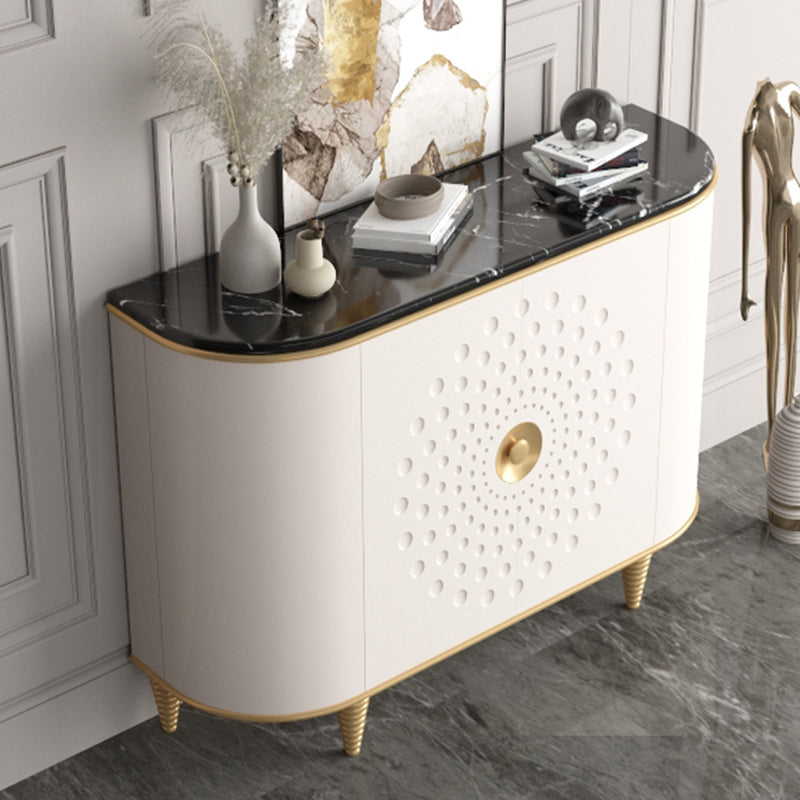 Stone Countertop Dining Server Glam Manufactured Wood Server Clearhalo 'buffet_sideboard' 'Buffets & Sideboards' 'furn' 'furn_buffet_sideboard' 'Furniture' 'Kitchen & Dining Furniture' 5418746