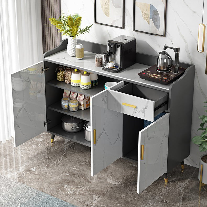 Glam Stone Sideboard Scaffali regolabili per la sala da pranzo Cucina Sideboard