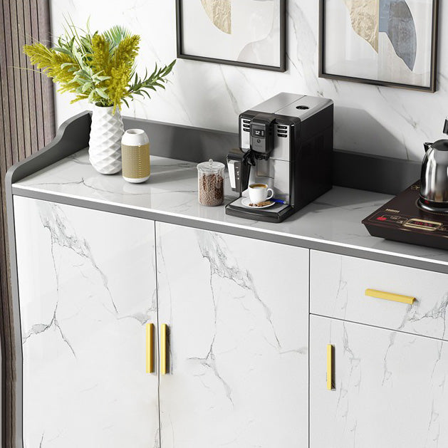 Glam Stone Sideboard Scaffali regolabili per la sala da pranzo Cucina Sideboard