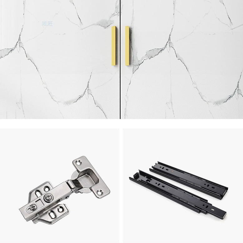 Glam Stone Sideboard Scaffali regolabili per la sala da pranzo Cucina Sideboard