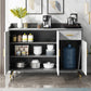 Glam Stone Sideboard Scaffali regolabili per la sala da pranzo Cucina Sideboard