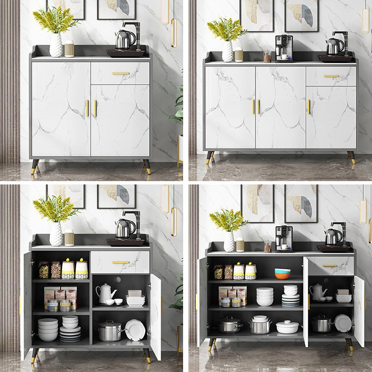 Glam Stone Sideboard Scaffali regolabili per la sala da pranzo Cucina Sideboard