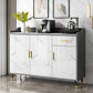 Glam Stone Sideboard Scaffali regolabili per la sala da pranzo Cucina Sideboard