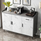 Glam Stone Sideboard Scaffali regolabili per la sala da pranzo Cucina Sideboard