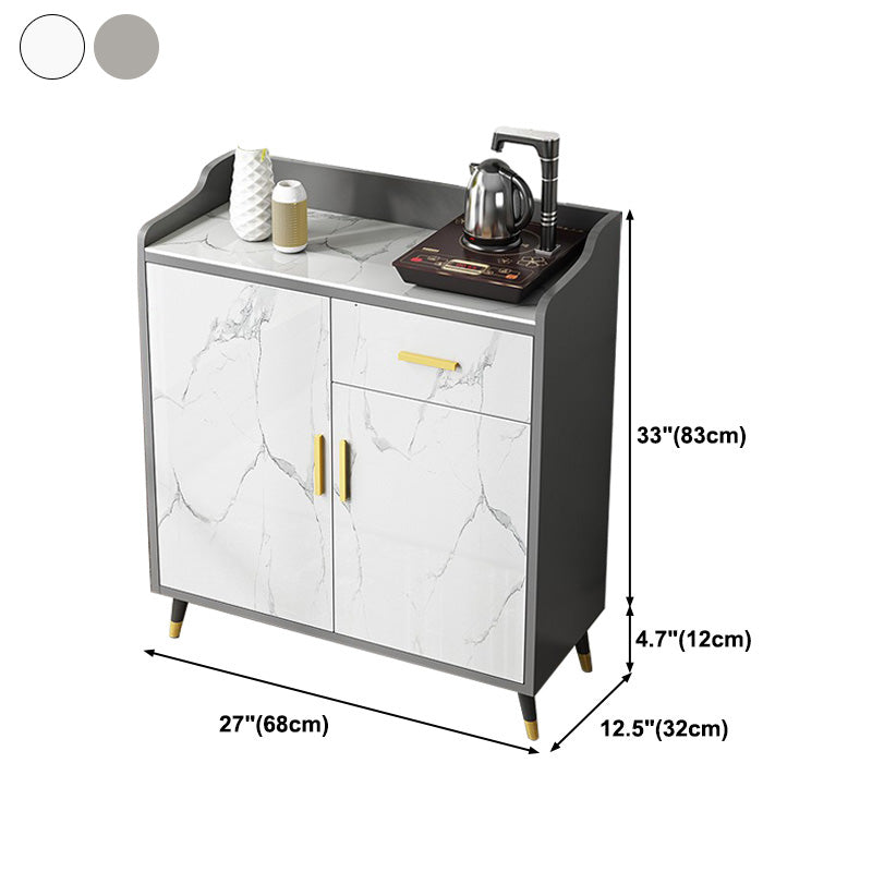 Glam Stone Sideboard Scaffali regolabili per la sala da pranzo Cucina Sideboard