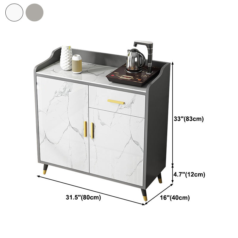 Glam Stone Sideboard Scaffali regolabili per la sala da pranzo Cucina Sideboard