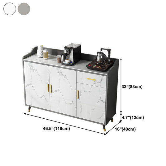 Glam Stone Sideboard Scaffali regolabili per la sala da pranzo Cucina Sideboard