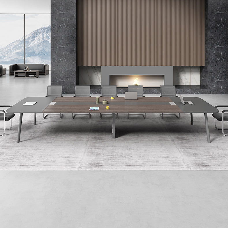 Modern Manufactured Wood Office Desk Rectangular Desk with Metal Legs Clearhalo 'furn' 'furn_office_desk' 'Furniture' 'Office Desks' 'Office Furniture' 'office_desk' 5419031