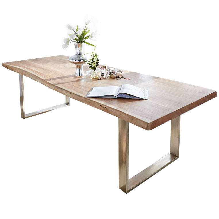 Rectangle Office Table Industrial Sled Base Working Desk of Solid Wood 78.7"L x 27.6"W x 29.5"H Clearhalo 'furn' 'furn_office_desk' 'Furniture' 'Office Desks' 'Office Furniture' 'office_desk' 5419053