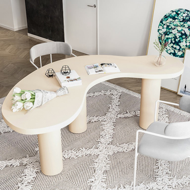 フリーフォームソリッドウッドワーキングテーブル3脚の産業オフィステーブル