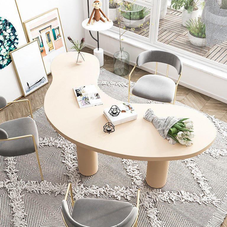 フリーフォームソリッドウッドワーキングテーブル3脚の産業オフィステーブル