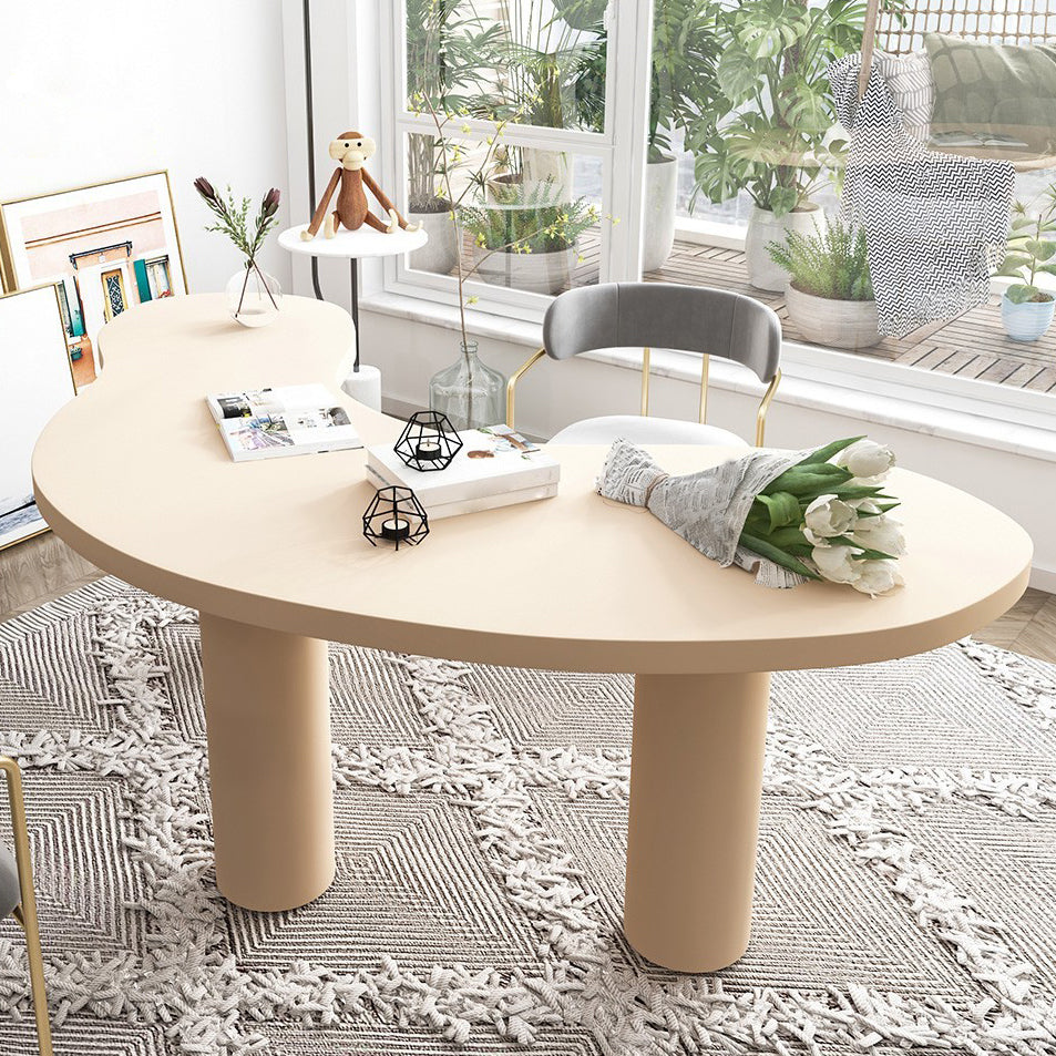 フリーフォームソリッドウッドワーキングテーブル3脚の産業オフィステーブル