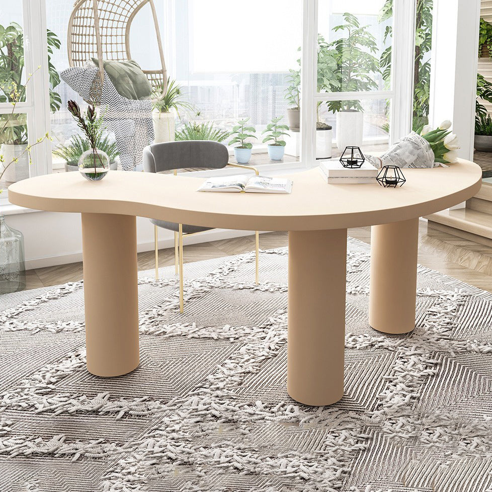 フリーフォームソリッドウッドワーキングテーブル3脚の産業オフィステーブル