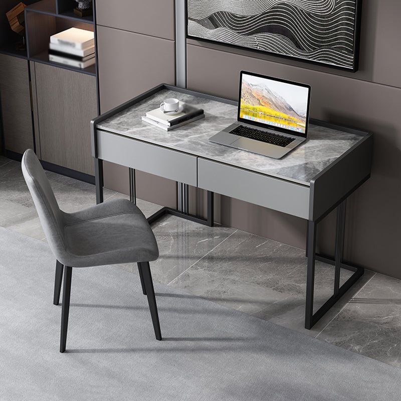 Modern 2-drawer Office Desk Sintered Stone Rectangular Desk for Home Clearhalo 'furn' 'furn_office_desk' 'Furniture' 'Office Desks' 'Office Furniture' 'office_desk' 5419230