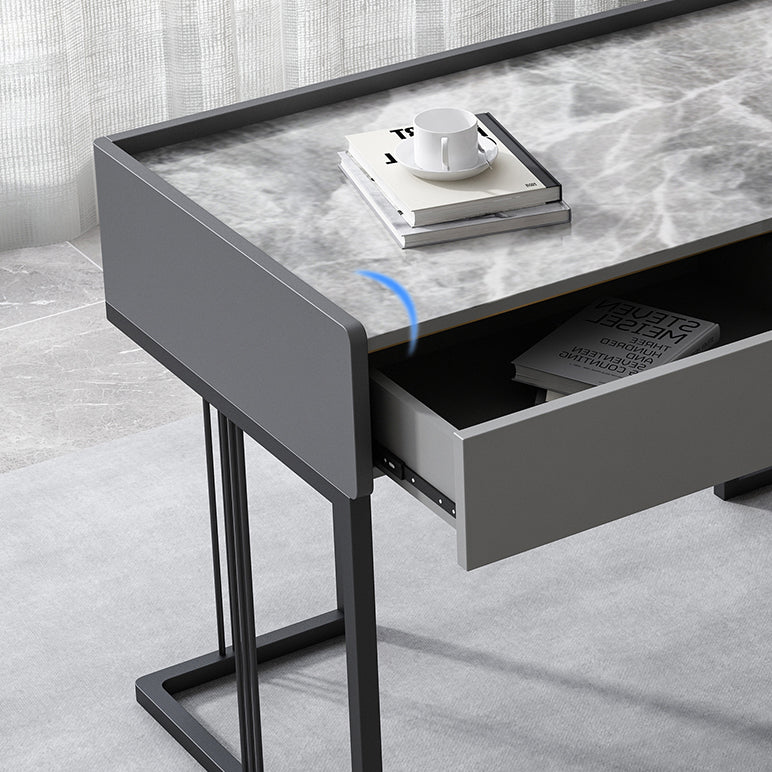 Modern 2-drawer Office Desk Sintered Stone Rectangular Desk for Home Clearhalo 'furn' 'furn_office_desk' 'Furniture' 'Office Desks' 'Office Furniture' 'office_desk' 5419233