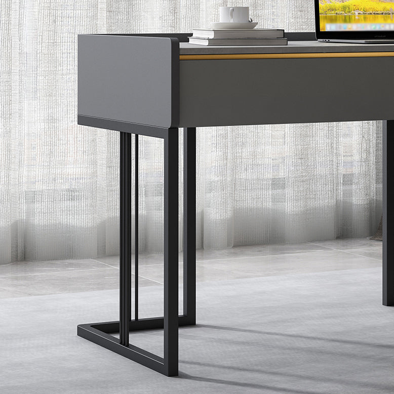 Modern 2-drawer Office Desk Sintered Stone Rectangular Desk for Home Clearhalo 'furn' 'furn_office_desk' 'Furniture' 'Office Desks' 'Office Furniture' 'office_desk' 5419234