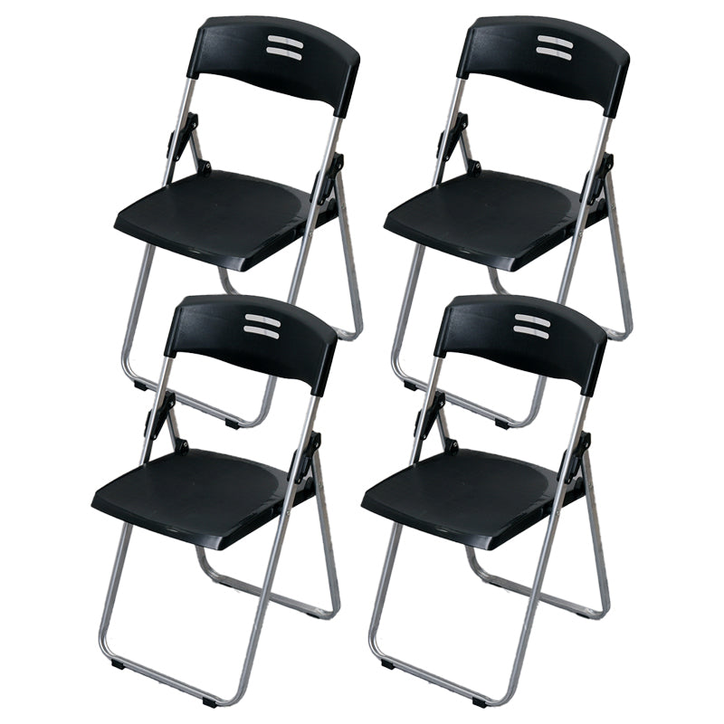 Silla de escritorio de metal y plástico moderna con silla de oficina en casa en la mitad de la parte posterior