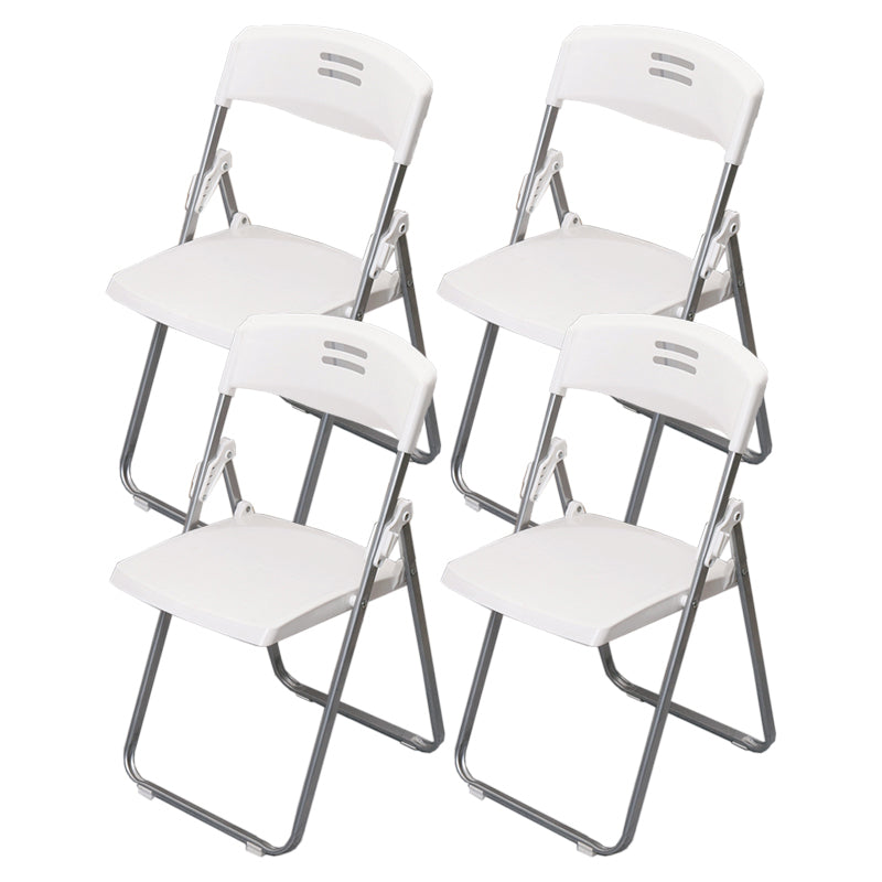 Silla de escritorio de metal y plástico moderna con silla de oficina en casa en la mitad de la parte posterior