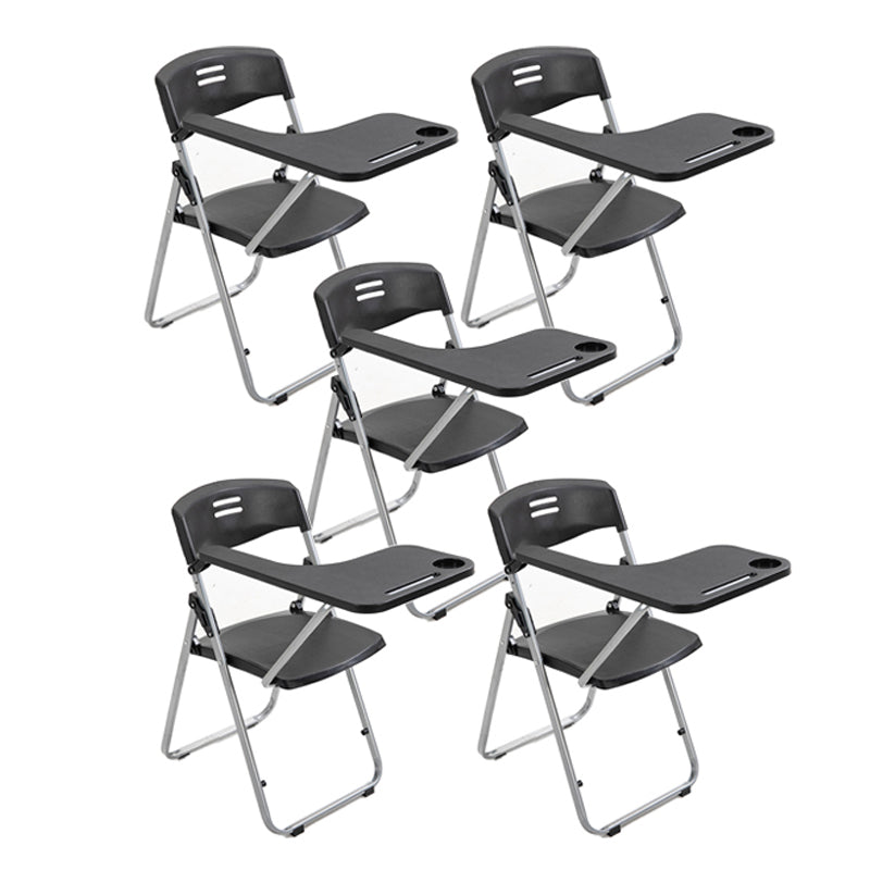 Silla de escritorio de plástico y metal moderna con silla de oficina en casa en la mitad de la parte posterior