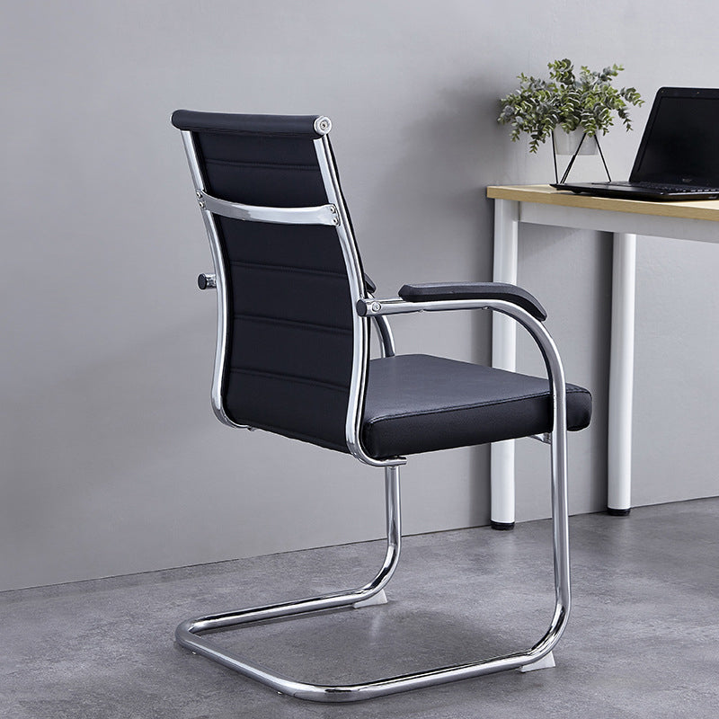 Silver Metal Modern Office Chair Mid and High Back Mesh and Leather Conference Chair Clearhalo 'furn' 'furn_office_chair' 'Furniture' 'Office Chairs' 'Office Furniture' 'office_chair' 5419371