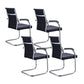 Silver Metal Modern Office Chair Mid and High Back Mesh and Leather Conference Chair Black 4 Piece Set Mid-Back (14-22 in.) Clearhalo 'furn' 'furn_office_chair' 'Furniture' 'Office Chairs' 'Office Furniture' 'office_chair' 5419373