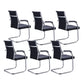 Silver Metal Modern Office Chair Mid and High Back Mesh and Leather Conference Chair Black 6 Piece Set Mid-Back (14-22 in.) Clearhalo 'furn' 'furn_office_chair' 'Furniture' 'Office Chairs' 'Office Furniture' 'office_chair' 5419376