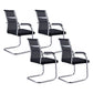 Silver Metal Modern Office Chair Mid and High Back Mesh and Leather Conference Chair Matte Black 4 Piece Set Mid-Back (14-22 in.) Clearhalo 'furn' 'furn_office_chair' 'Furniture' 'Office Chairs' 'Office Furniture' 'office_chair' 5419386