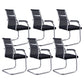 Silver Metal Modern Office Chair Mid and High Back Mesh and Leather Conference Chair Matte Black 6 Piece Set Mid-Back (14-22 in.) Clearhalo 'furn' 'furn_office_chair' 'Furniture' 'Office Chairs' 'Office Furniture' 'office_chair' 5419388