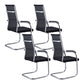 Silver Metal Modern Office Chair Mid and High Back Mesh and Leather Conference Chair Matte Black 4 Piece Set High-Back (Over 22 in.) Clearhalo 'furn' 'furn_office_chair' 'Furniture' 'Office Chairs' 'Office Furniture' 'office_chair' 5419391