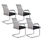 Silver Metal Modern Office Chair Mid and High Back Mesh and Leather Conference Chair Beige 4 Piece Set Mid-Back (14-22 in.) Clearhalo 'furn' 'furn_office_chair' 'Furniture' 'Office Chairs' 'Office Furniture' 'office_chair' 5419395