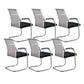 Silver Metal Modern Office Chair Mid and High Back Mesh and Leather Conference Chair Beige 6 Piece Set Mid-Back (14-22 in.) Clearhalo 'furn' 'furn_office_chair' 'Furniture' 'Office Chairs' 'Office Furniture' 'office_chair' 5419396
