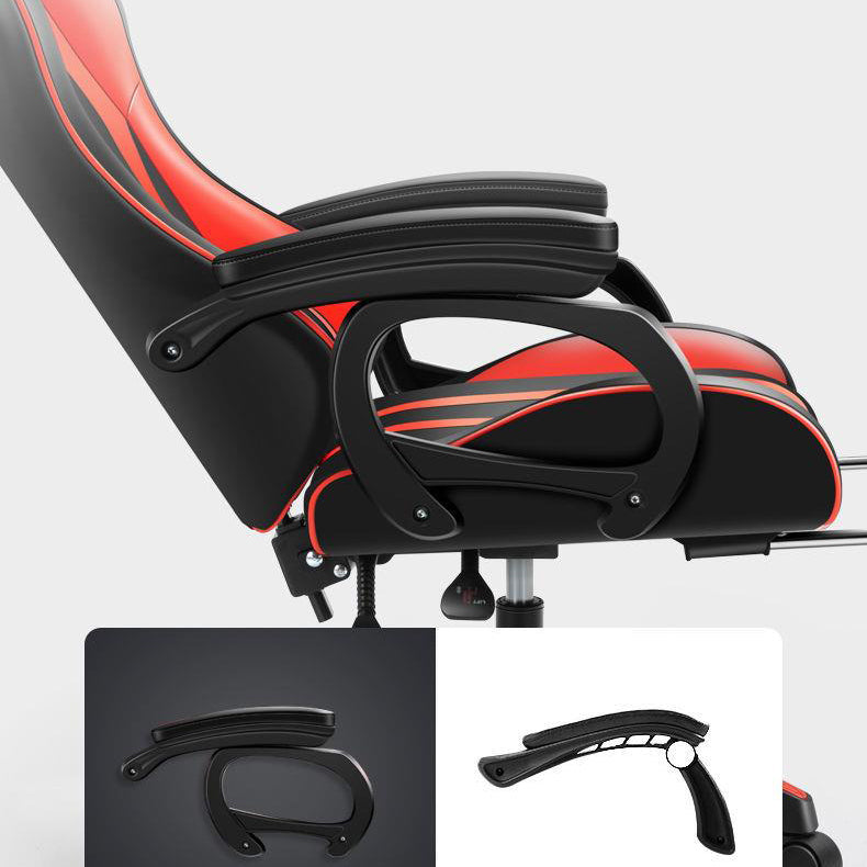 Swivel gamingstoel met zwarte nylon frame moderne computerbureau stoel met wielen