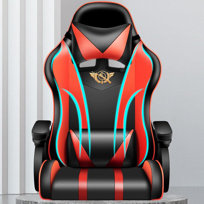 Swivel gamingstoel met zwarte nylon frame moderne computerbureau stoel met wielen