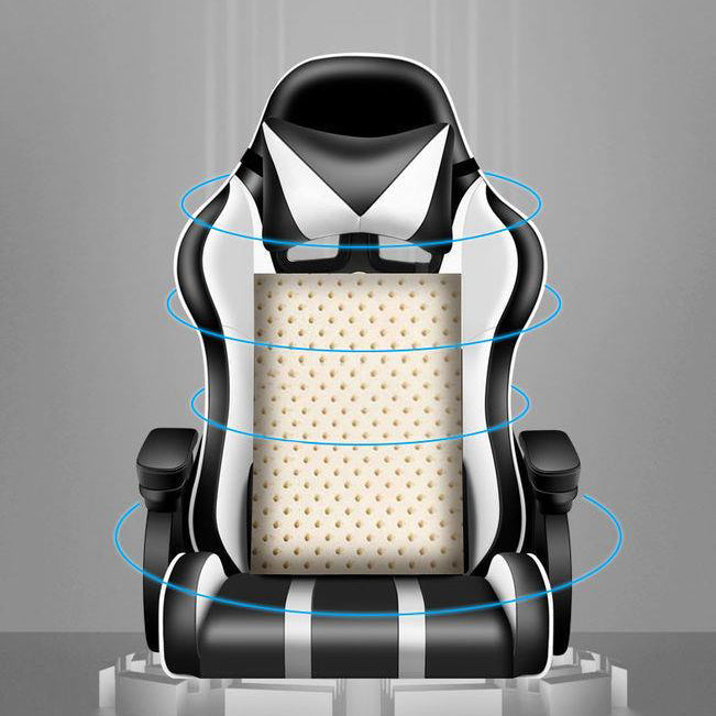 Swivel gamingstoel met zwarte nylon frame moderne computerbureau stoel met wielen