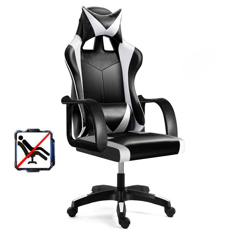 Swivel gamingstoel met zwarte nylon frame moderne computerbureau stoel met wielen