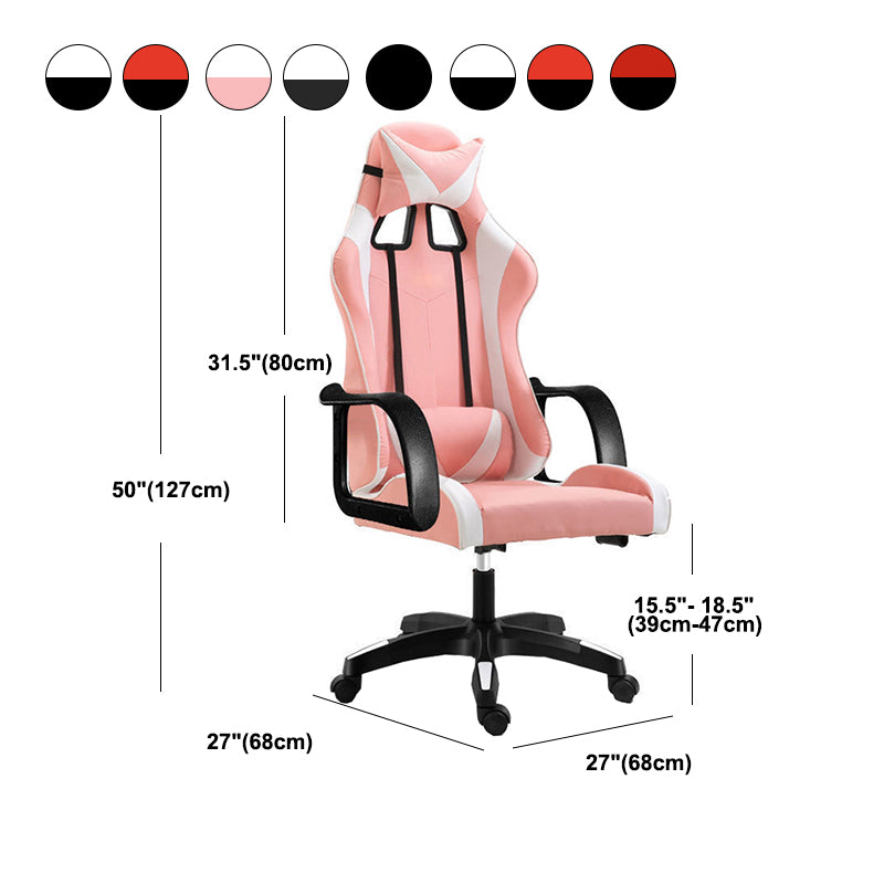 Swivel gamingstoel met zwarte nylon frame moderne computerbureau stoel met wielen